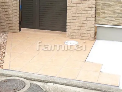 玄関アプローチ 床タイル貼り INAXイナックス グレイスランド300角 GRL-3 LIXILリクシル