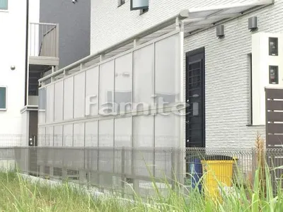 雨除け屋根 YKKAP ヴェクターテラス屋根(ベクター) 1階用 F型フラット屋根 目隠しパネル(前面 正面)2段