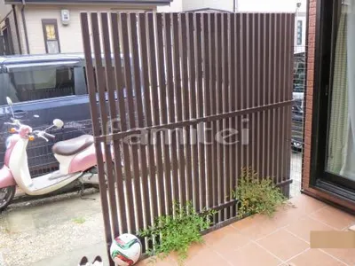 木製調目隠しフェンス塀 格子ウッド プランパーツ アルミ角材 木目調ウォール 角柱