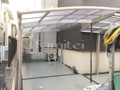 駐車場屋根 YKKAP レイナポートグラン 1台用(単棟) R型アール屋根