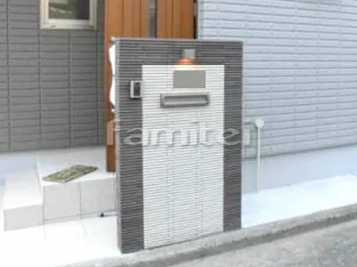 モダン門柱 壁タイル貼り INAXイナックス はるかべくん 細割ボーダー HB-7 HB-1 LIXILリクシル