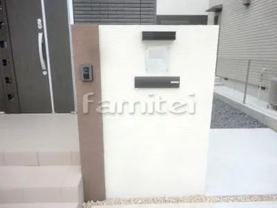 門柱 塗り壁 表札灯照明 LIXILリクシル ウォールライトLPJ-16型 郵便受けポスト ユニソン ルージュムント 埋め込み式