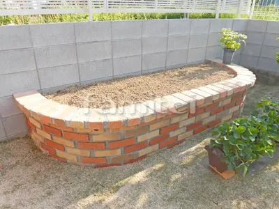 レンガ積み花壇 ユニソン ソイルレンガ アンチックオレンジ アンチックイエロー