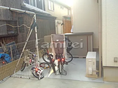 自転車置場 土間コンクリート延長