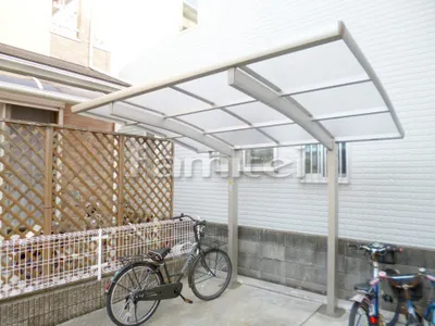 自転車バイク屋根 YKKAP レイナポートグランミニ 駐輪場屋根 サイクルポート R型アール屋根