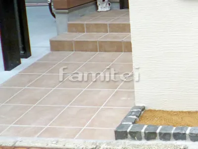 玄関アプローチ 床タイル貼り INAXイナックス フィオ300角  FIO-16 LIXILリクシル