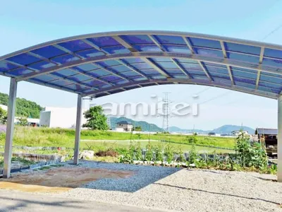 カーポート YKKAP レイナポートグラン 横2台用(ワイド ツイン) R型アール屋根