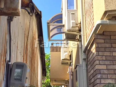 柱なしベランダ屋根 三協アルミ メニーウェルAテラス屋根 2階用 R型アール屋根