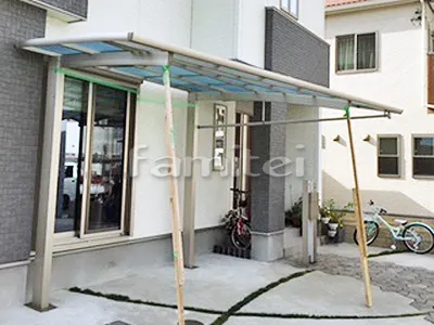 カーポート YKKAP レイナポートREグラン 1台用(単棟) R型アール屋根 特殊加工 斜めカット