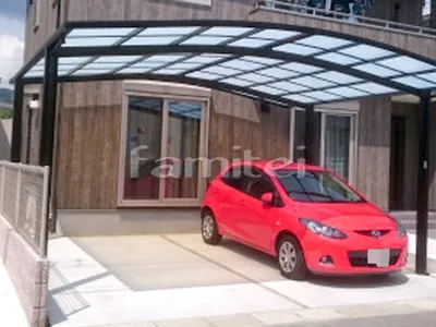 カーポート LIXILリクシル ネスカR 横2台用(ワイド ツイン) R型アール屋根