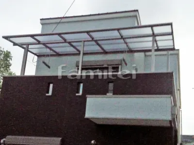 ベランダ屋根 フラットテラス屋根 2階用 F型 物干し はね出し納まり