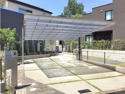 カーポート 四国化成 マイポート 後柱仕様 横2台用(ワイド ツイン) F型フラット屋根