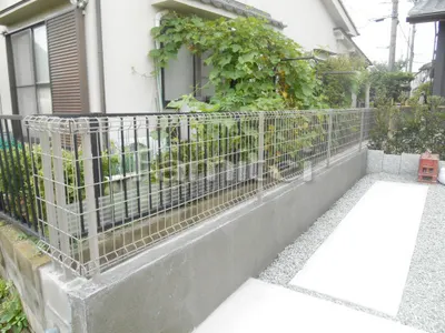 境界フェンス塀 LIXILリクシル ハイグリッドフェンスUF8型 コンクリートブロック