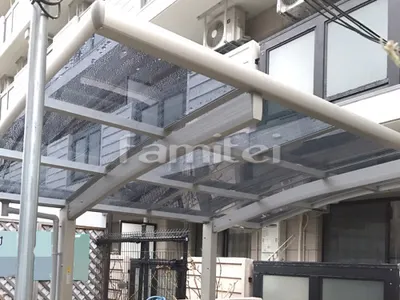 自転車バイク屋根 YKKAP レイナポートグランミニ 駐輪場屋根 サイクルポート R型アール屋根