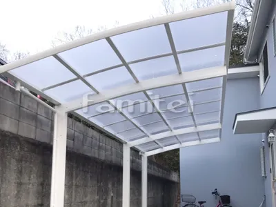 カーポート YKKAP レイナポートグラン 縦1.5台用(1台+延長 縦連棟) R型アール屋根