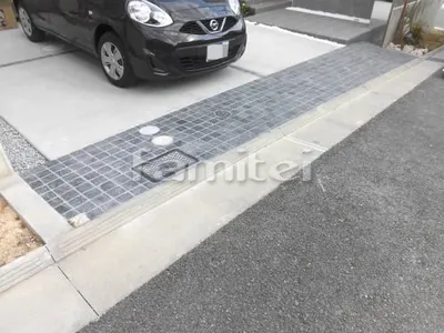 駐車場ガレージ床 土間コンクリート ピンコロ石敷き アイランド ベタピン アートブラック