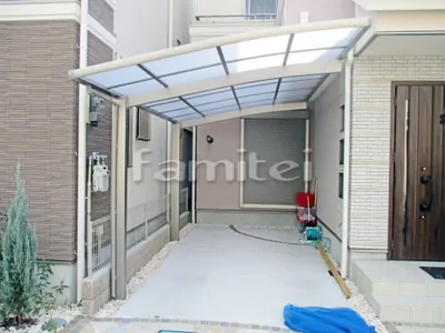 カーポート LIXILリクシル ネスカR 1台用(単棟) R型アール屋根