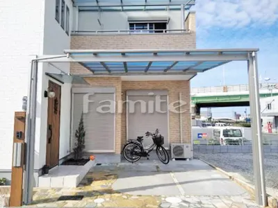 雨除け屋根 YKKAP エフルージュ大型テラス 1階用 F型フラット屋根 梁延長