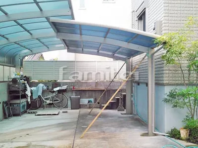 カーポート YKKAP レイナポートグラン 1台用(単棟) R型アール屋根