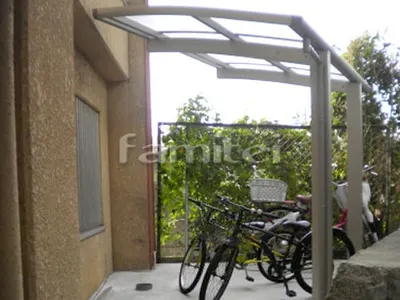 自転車バイク屋根 プライスポートミニ 駐輪場屋根 サイクルポート R型アール屋根 土間コンクリート