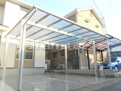 カーポート YKKAP エフルージュグラン 横2台用(ワイド ツイン) F型フラット屋根