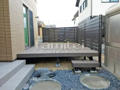 人工木材ウッドデッキ LIXILリクシル 樹ら楽ステージ(きらら) 樹脂 目隠しフェンス塀 F&F マイティウッド 平板 樹脂