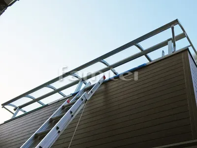 ベランダ屋根 YKKAP ヴェクターテラス屋根(ベクター) 2階用 R型アール屋根 物干し