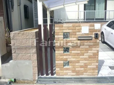 門柱 壁タイル貼り LIXILリクシル フェルクレイド ガラスブロック ユニソン ウィンドゥグラス クリア ゆらぎ 木製調デザインアルミ角柱 プランパーツ 角材