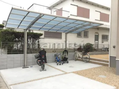 カーポート YKKAP レイナポートグラン 1台用(単棟) R型アール屋根 土間コンクリート