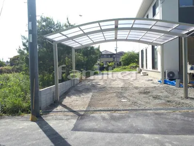 カーポート YKKAP レイナポートグラン 横2台用(ワイド ツイン) R型アール屋根