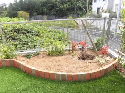 レンガ花壇 ユニソン ソイルレンガ カーブ曲線デザイン