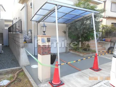 自転車バイク屋根 LIXILリクシル ネスカR R型アール屋根 サイクルポート 駐輪場屋根