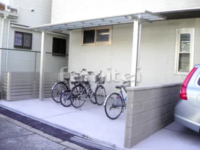 自転車置き場 テラス屋根 YKKAP 独立式エフルージュグランZERO 1階用 F型フラット屋根