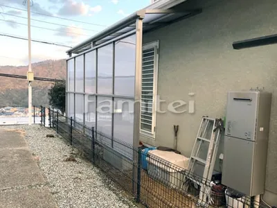 雨除け屋根 LIXILリクシル スピーネ 1階用 F型フラット屋根 目隠しパネル(側面 サイド)2段 既存テラス撤去