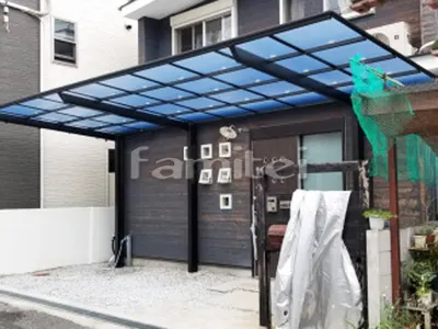 カーポート LIXILリクシル ネスカF 縦1.5台用(1台+延長 縦連棟) F型フラット屋根