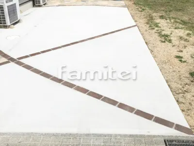 駐車場ガレージ床 土間コンクリート レンガ目地