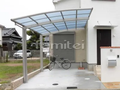 カーポート YKKAP レイナポートグラン 1台用(単棟) R型アール屋根