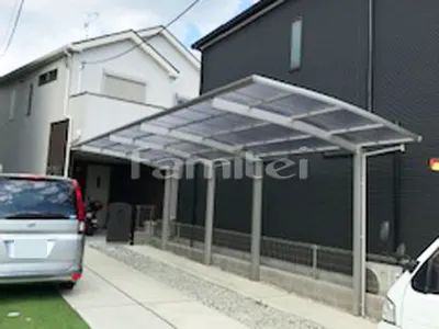 カーポート YKKAP レイナポートグラン 縦2台用(縦連棟) R型アール屋根