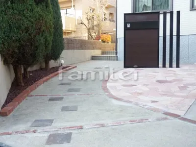 玄関アプローチ床 東洋工業TOYO グラヴィブリックベイブGチャート 床石貼り 乱形石 石英岩