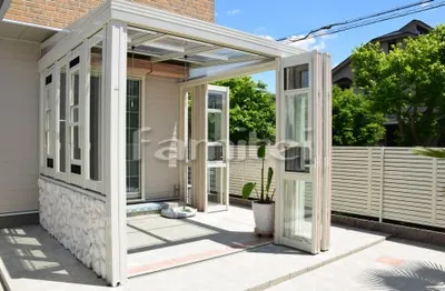 ガーデンルーム LIXILリクシル NEW暖蘭物語 サンルーム スタイルBガラス F型フラット屋根