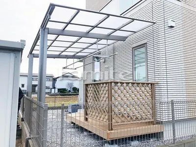 洗濯干し屋根 LIXILリクシル ネスカF カーポート1台用(単棟) F型フラット屋根