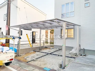 カーポート YKKAP エフルージュグラン 横2台用(ワイド ツイン) F型フラット屋根