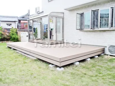 人工木材ウッドデッキ LIXILリクシル 樹ら楽ステージ(きらら) 樹脂 多段幕板