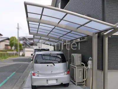 カーポート２台(縦) 連棟 LIXIL ネスカＲ アール屋根