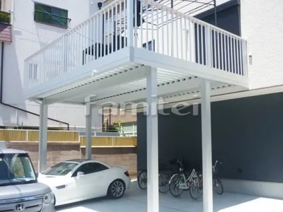 カーポート 三協 グランフローア 横2台用(ワイド ツイン) F型フラット屋根