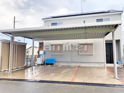 積雪カーポート YKKAP レオンポートneo 積雪50cm対応 折板屋根 横3台用(ワイド トリプル) F型フラット屋根