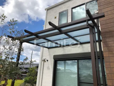 フル木製調テラス屋根 YKKAP サザンテラス パーゴラタイプ 1階用 F型フラット屋根