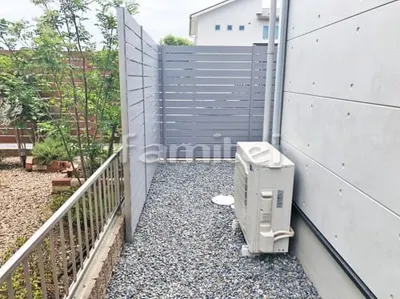 犬走り 防犯砂利敷き バラス砕石 防草シート加工