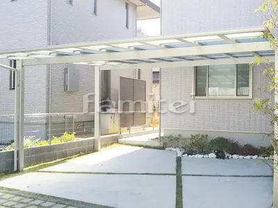 カーポート YKKAP エフルージュグラン 横2台用(ワイド ツイン) F型フラット屋根