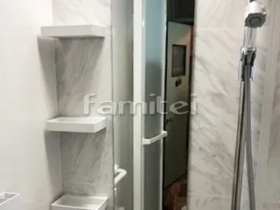 ロングクリアミラー 収納棚 3段 スクエアタイプ